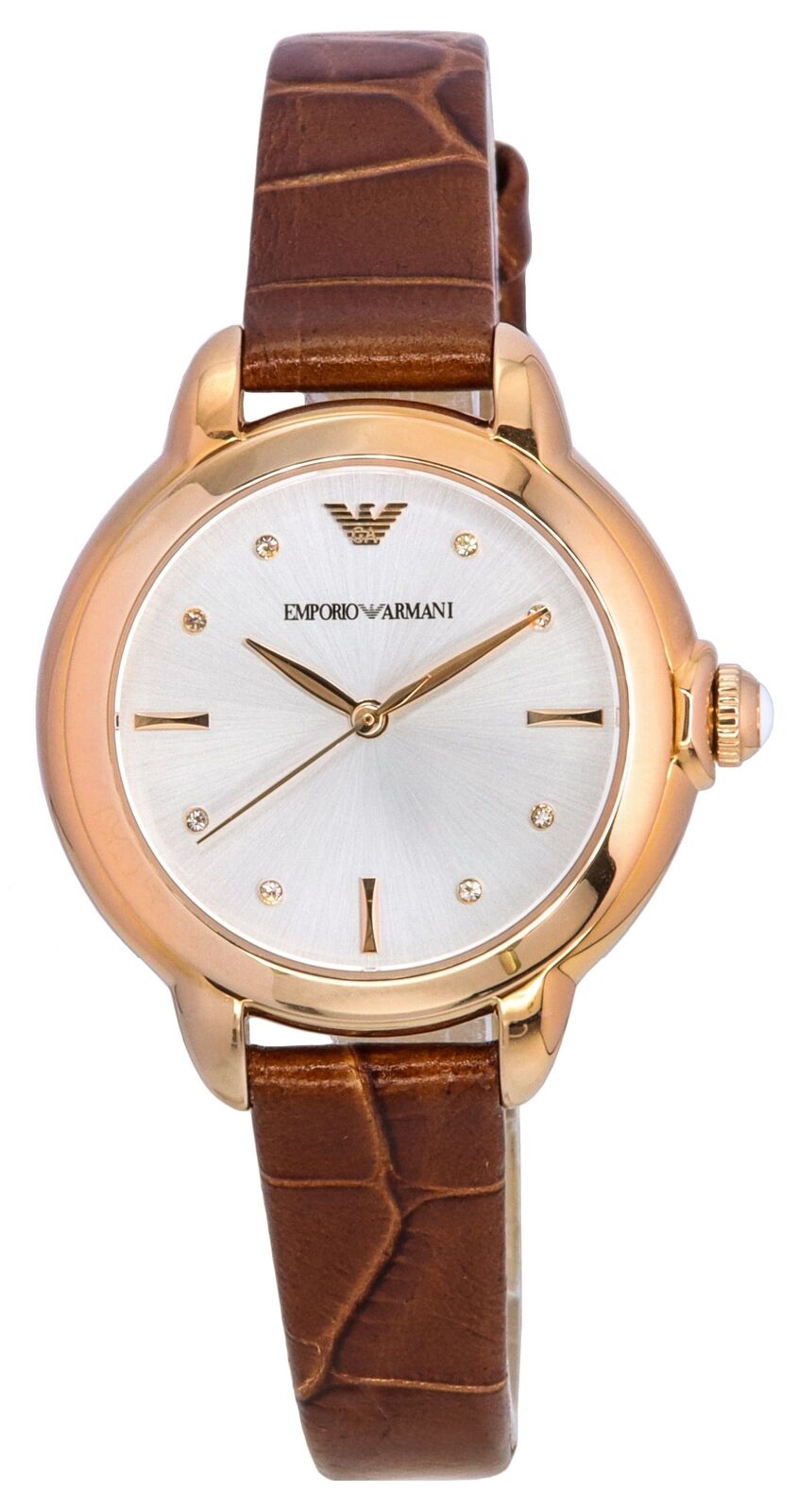  Shop Authentic Emporio Armani Mia Quartz Silver Dial Brown Leather Strap Watch For Women - AR11525 - Luxxuri