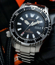  Shop Authentic Citizen Promaster 200M Diver Fugu Asian Limited Edition Black Dial Silver Steel Strap Watch For Men - NY0090-86E - Luxxuri