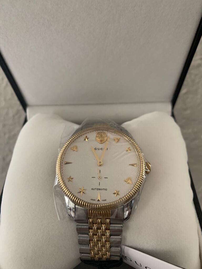  Shop Authentic Gucci G Timeless Automatic White Dial Two Tone Steel Strap Watch for Men - YA126356 - Luxxuri