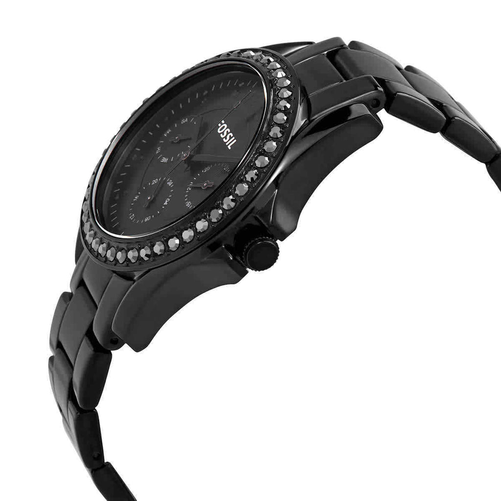 Shop Authentic Fossil Riley Multifunction Black Dial Black Steel Strap Watch for Women - ES4519 - Luxxuri