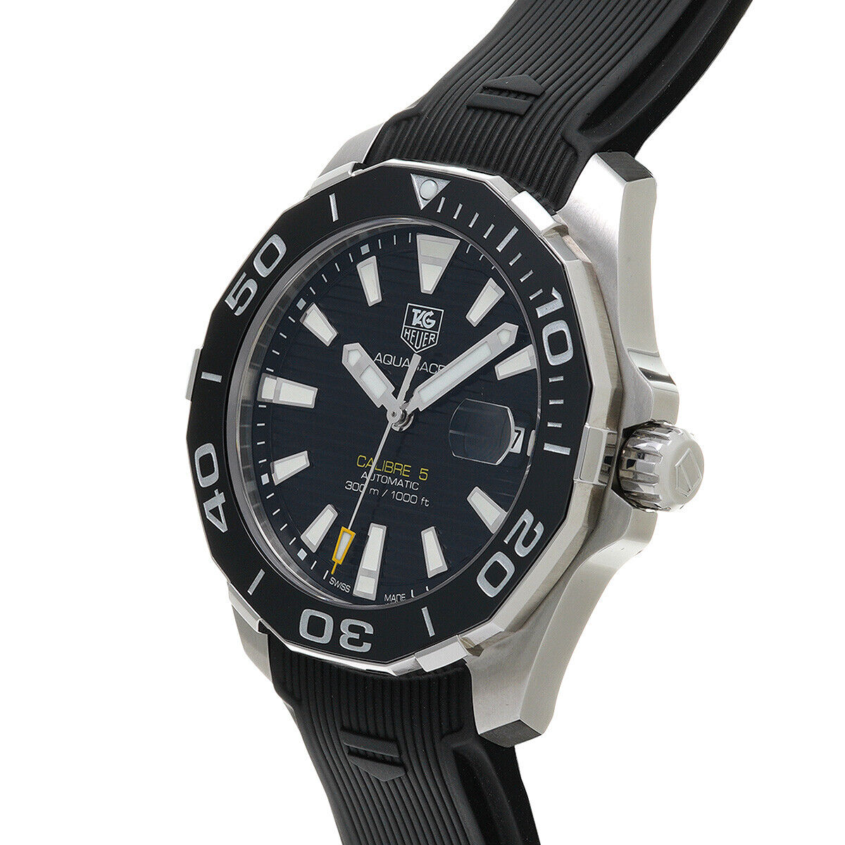  Shop Authentic Tag Heuer Aquaracer Calibre 5 Automatic Black Dial Black Rubber Strap Watch for Men -  WAY211A.FT6151 - Luxxuri