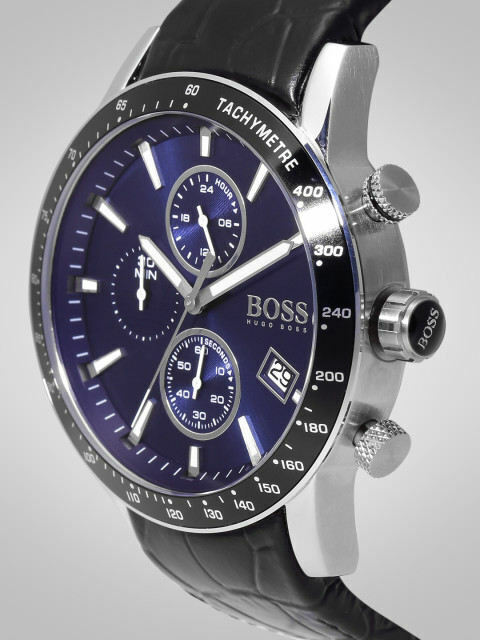  Shop Authentic Hugo Boss Rafale Chronograph Quartz Blue Dial Black Leather Strap Watch For Men - HB1513391 - Luxxuri