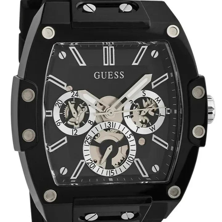  Shop Authentic Guess Phoenix Multifunction Black Dial Black Rubber Strap Watch for Men - GW0203G3 - Luxxuri