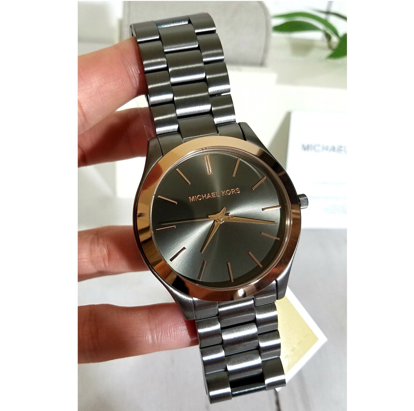  Shop Authentic Michael Kors Runway Quartz Grey Dial Grey Steel Strap Watch For Women - MK8576 - Luxxuri