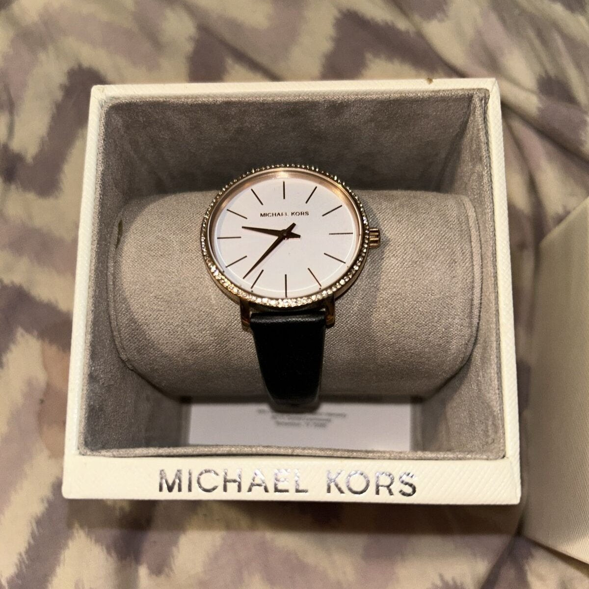  Shop Authentic Michael Kors Pyper Three Hand White Dial Black Leather Strap Watch For Women - MK2835 - Luxxuri