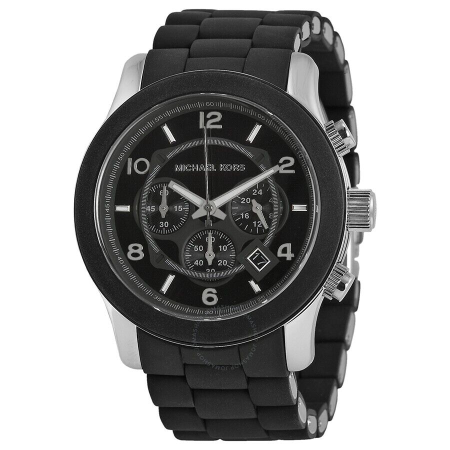  Shop Authentic Michael Kors Runway Black Dial Black Rubber Strap Watch for Men - MK8107 - Luxxuri