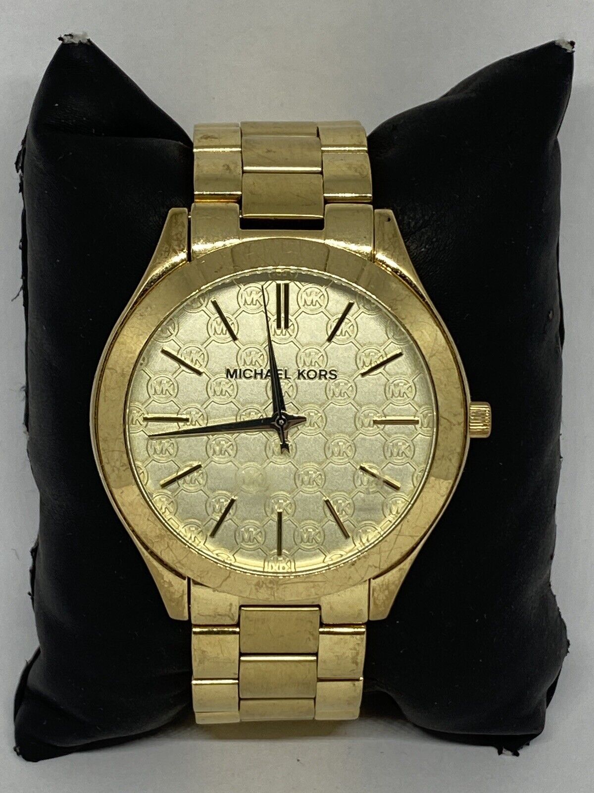  Shop Authentic Michael Kors Slim Runway Gold Dial Gold Steel Strap Watch for Women - MK3335 - Luxxuri