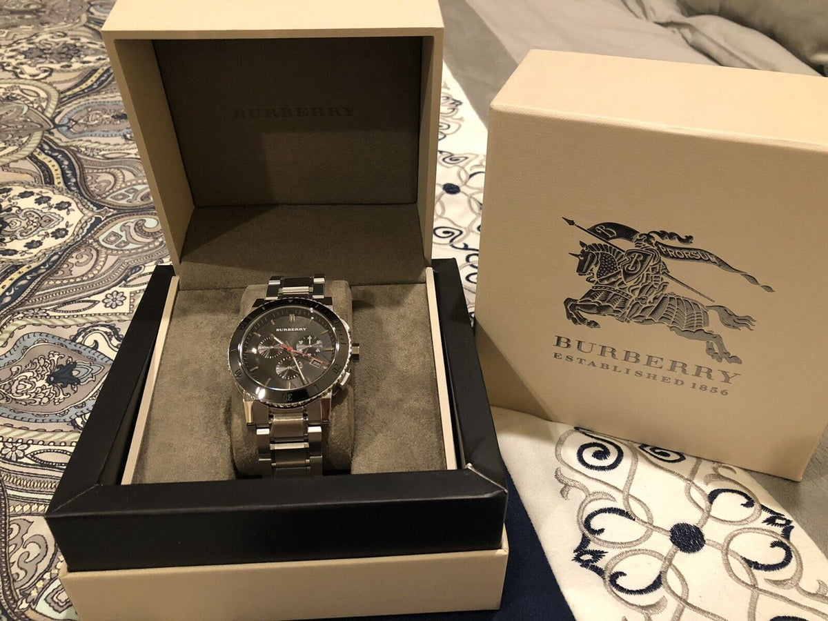  Shop Authentic Burberry The City Black Dial Silver Steel Strap Watch for Men - BU9380 - Luxxuri