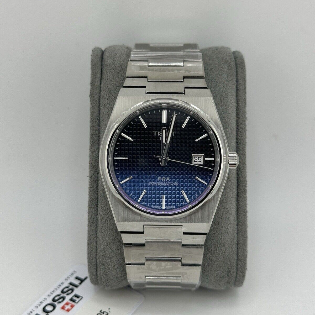  Shop Authentic Tissot Powermatic 80 Automatic Gradient Blue Dial Silver Steel Strap Watch for Men - T137.407.11.051.01 - Luxxuri