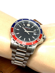  Shop Authentic Movado Series 800 Pepsi Black Dial Silver Steel Strap Watch for Men - 2600152 - Luxxuri