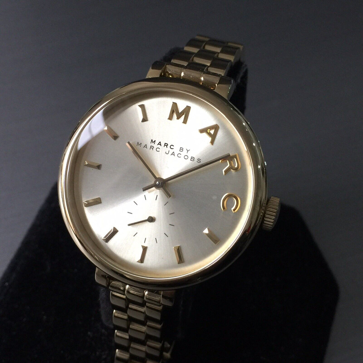  Shop Authentic Marc Jacobs Sally Champagne Gold Dial Gold Steel Strap Watch for Women - MBM3363 - Luxxuri
