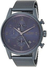  Shop Authentic Hugo Boss Navigator Chronograph Blue Dial Blue Mesh Bracelet Watch for Men - 1513538 - Luxxuri