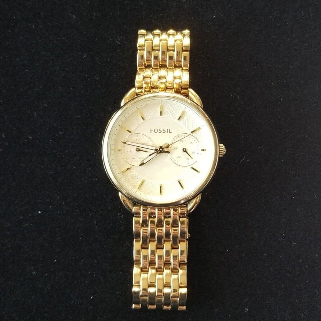  Shop Authentic Fossil Tailor Gold Dial Gold Steel Strap Watch for Women - ES3714 - Luxxuri