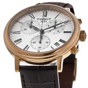  Shop Authentic Tissot Carson Premium Chronograph Silver Dial Brown Leather Strap Watch For Men - T122.417.36.033.00 - Luxxuri