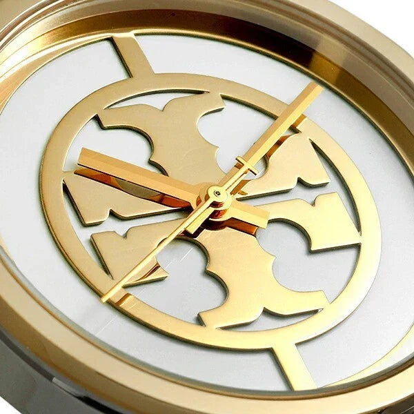 Tory Burch Reva Gold Dial Two Tone Steel Strap Watch for Women - TBW4027