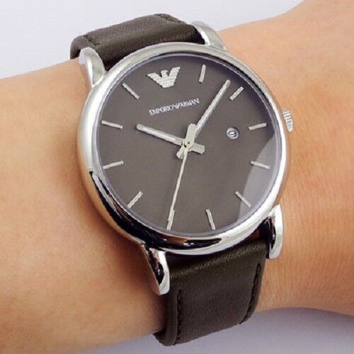  Shop Authentic Emporio Armani Classic Quartz Brown Dial Brown Leather Strap Watch For Men - AR1729 - Luxxuri