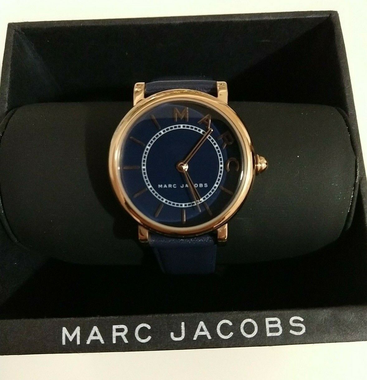  Shop Authentic Marc Jacobs Roxy Navy Blue Dial Navy Blue Leather Strap Watch for Women - MJ1539 - Luxxuri