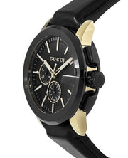  Shop Authentic Gucci G Chrono Black Dial Black Leather Strap Watch For Men - YA101203 - Luxxuri