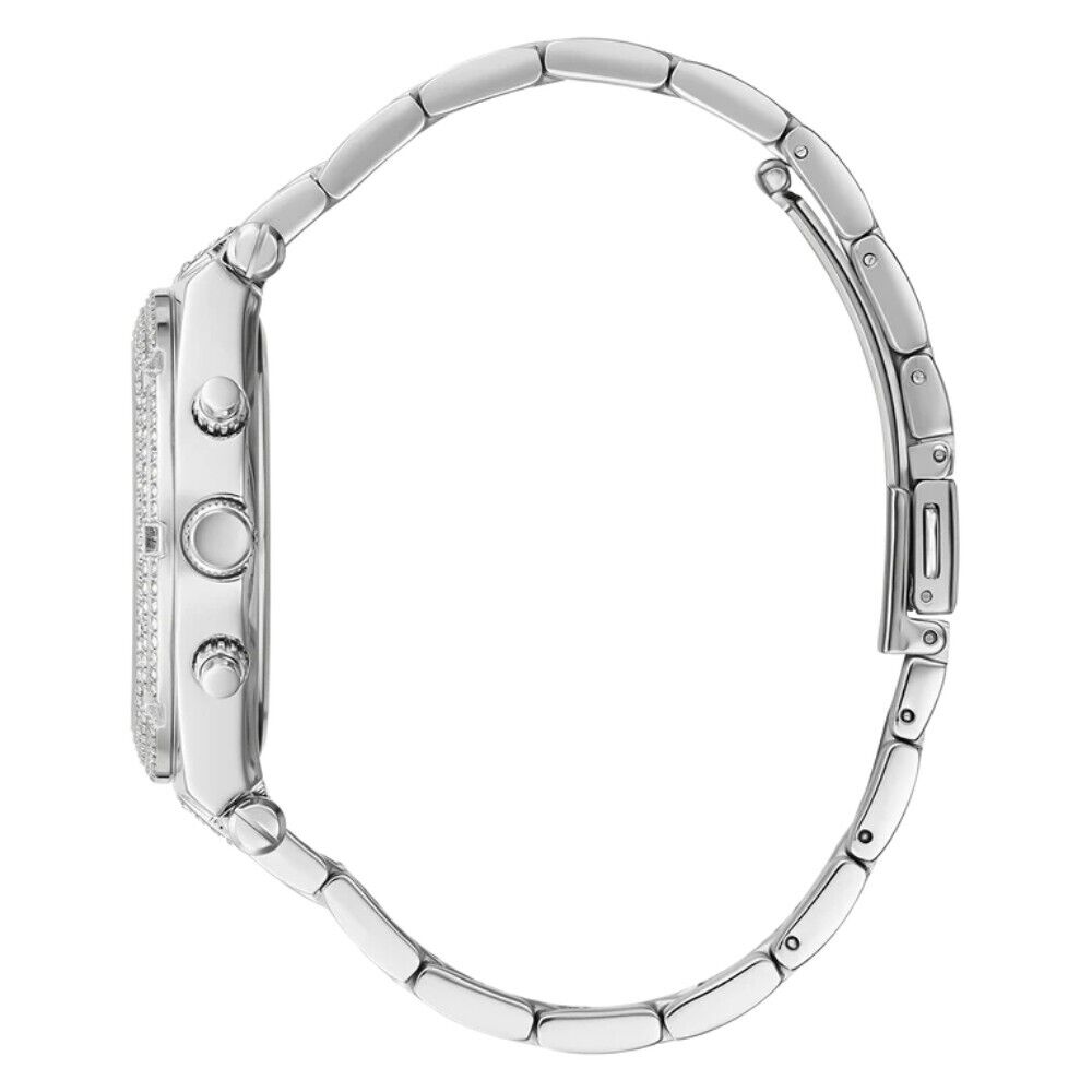  Shop Authentic Guess Heiress Multifunction Diamonds Silver Dial Silver Steel Strap Watch for Women - GW0440L1 - Luxxuri