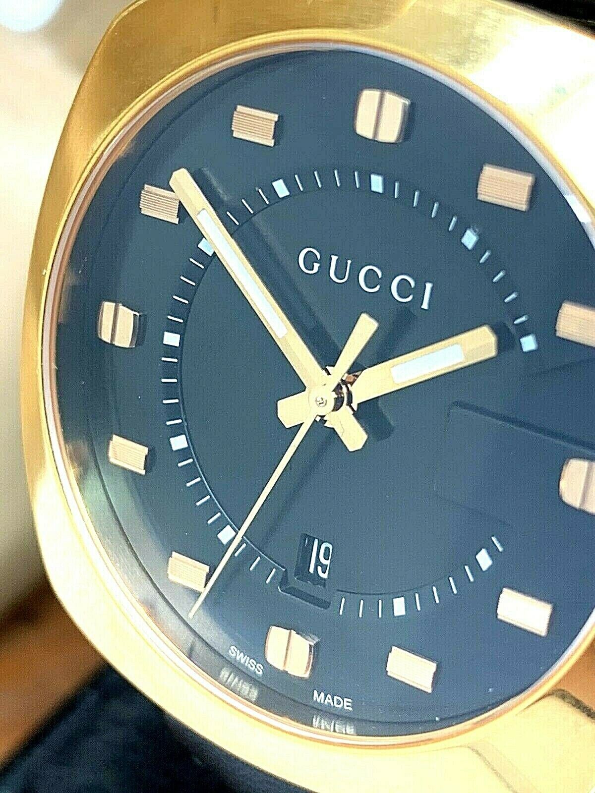  Shop Authentic Gucci GG2570 Black Dial Black Leather Strap Watch For Men - YA142310 - Luxxuri