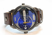  Shop Authentic Diesel Mini Daddy Analog Blue Dial Brown Leather Strap Watch For Men - DZ7339 - Luxxuri