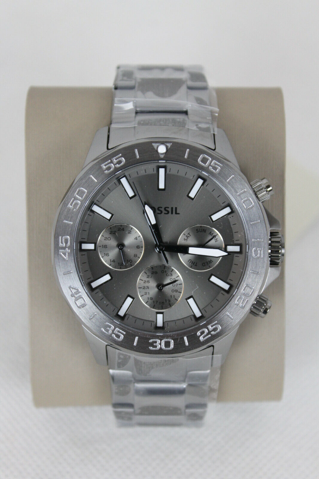  Shop Authentic Fossil Bannon Multifunction Chronograph Grey Dial Grey Steel Strap Watch for Men - BQ2491 - Luxxuri