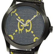  Shop Authentic Gucci G Timeless Ghost Black Dial Black Leather Strap Watch For Men - YA1264019 - Luxxuri