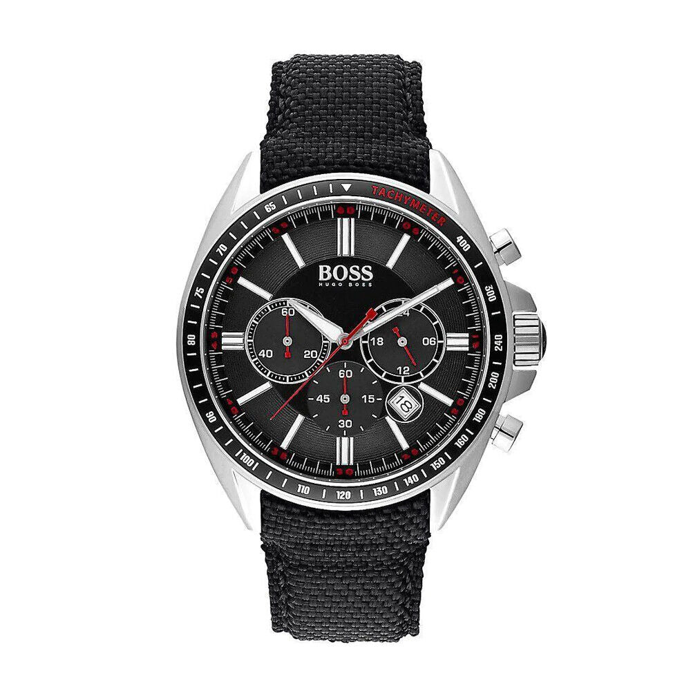  Shop Authentic Hugo Boss Driver Black Dial Black Leather Strap Watch for Men -1513087 - Luxxuri