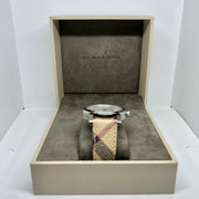  Shop Authentic Burberry The City Silver Dial Brown Leather Strap Watch for Women - BU9025 - Luxxuri