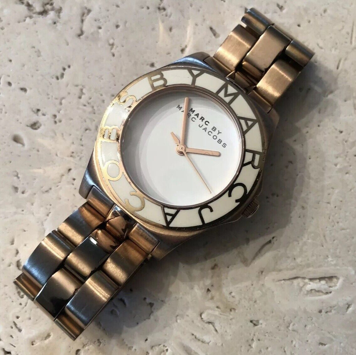 Shop Authentic Marc Jacobs Blade White Dial Gold Steel Strap Watch for Women - MBM3050 - Luxxuri