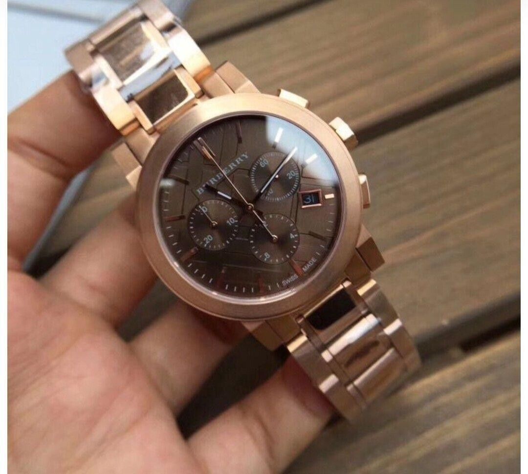  Shop Authentic Burberry The City Grey Dial Rose Gold Steel Strap Unisex Watch - BU9754 - Luxxuri