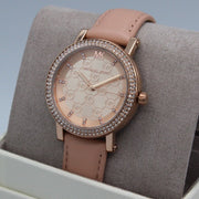  Shop Authentic Michael Kors Corey Analog Rose Gold Dial Pink Leather Strap Watch For Women - MK2987 - Luxxuri