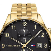  Shop Authentic Tommy Hilfiger West Chronograph Quartz Black Dial Gold Steel Strap Watch For Men - 1791708 - Luxxuri