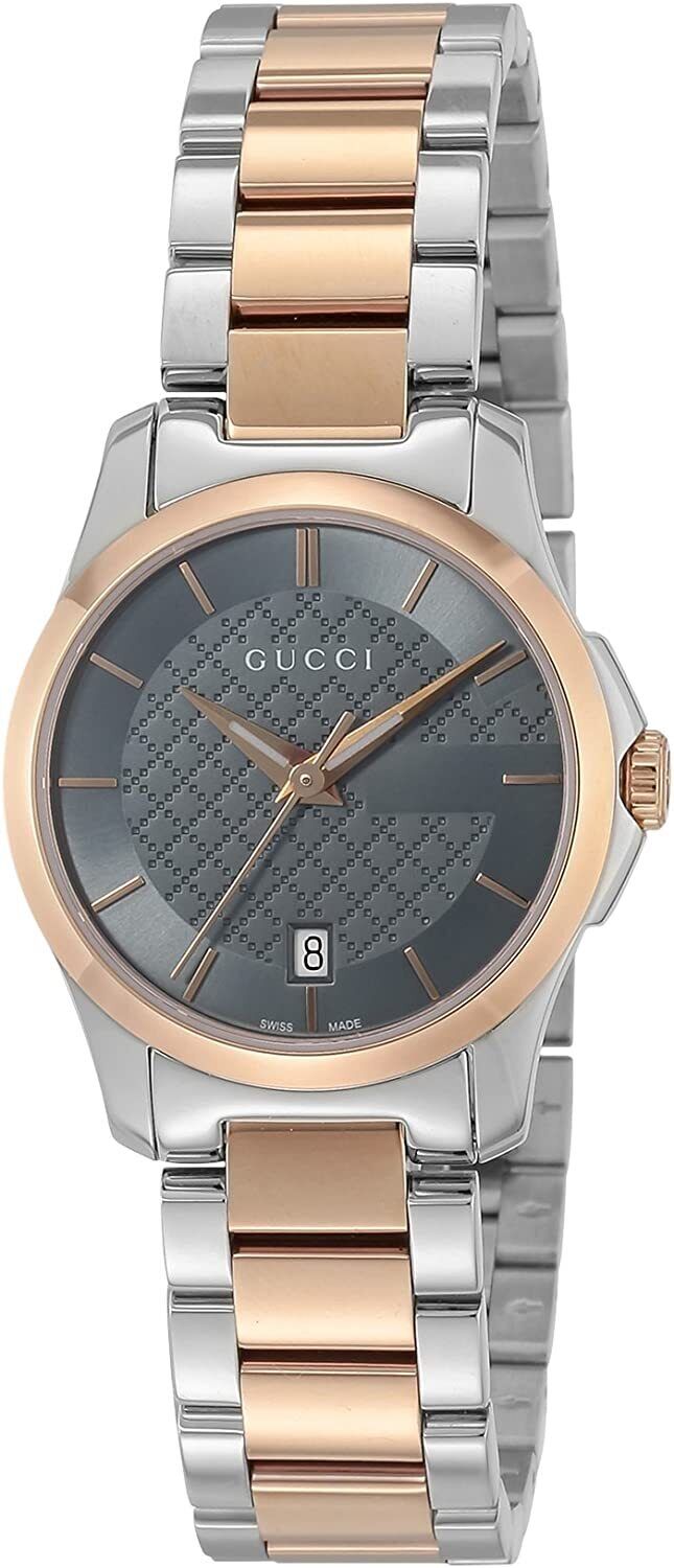 Shop Authentic Gucci G Timeless Grey Dial Two Tone Steel Strap Watch For Women - YA126527 - Luxxuri