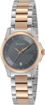  Shop Authentic Gucci G Timeless Grey Dial Two Tone Steel Strap Watch For Women - YA126527 - Luxxuri