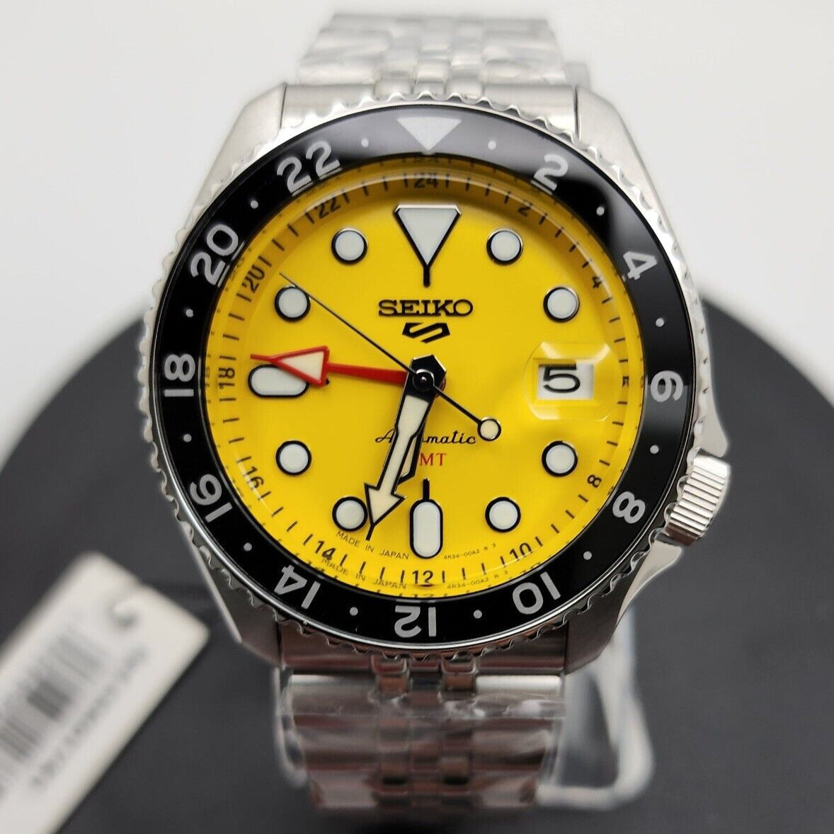  Shop Authentic Seiko 5 Sport SKX GMT US Special Creation Automatic Yellow Dial Silver Steel Strap Watch for Men - SSK017K1 - Luxxuri