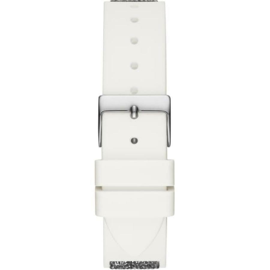  Shop Authentic Guess Swirl Quartz Silver Dial White Silicone Strap Watch for Women - W1096L1 - Luxxuri