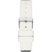  Shop Authentic Guess Swirl Quartz Silver Dial White Silicone Strap Watch for Women - W1096L1 - Luxxuri