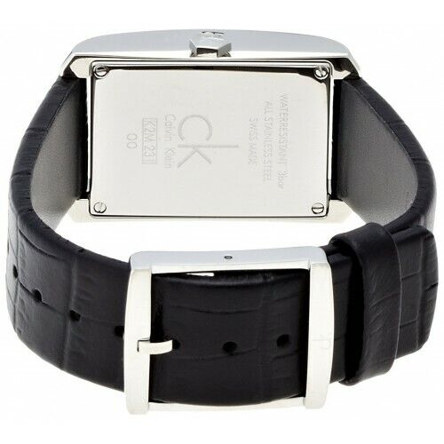  Shop Authentic Calvin Klein Window Black Dial Black Leather Strap Watch for Men - K2M23107 - Luxxuri