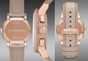  Shop Authentic Burberry Chronograph Rose Gold Dial Beige Leather Strap Watch for Women - BU9704 - Luxxuri