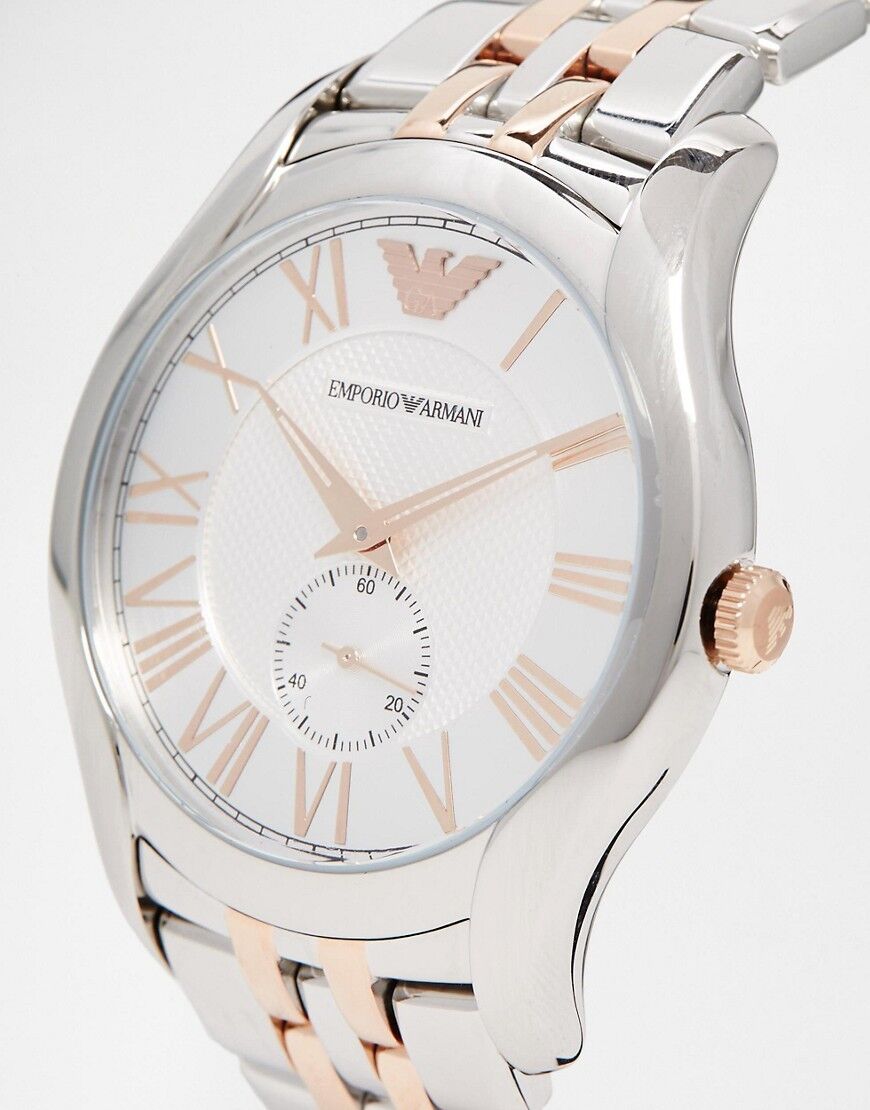  Shop Authentic Emporio Armani Classic Quartz Silver Dial Two Tone Steel Strap Watch For Men - AR1824 - Luxxuri