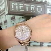 Shop Authentic Michael Kors Layton Three Hand Silver Dial Rose Gold Steel Strap Watch For Women - MK7297 - Luxxuri