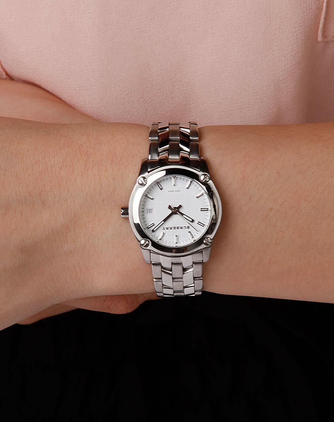 Shop Authentic Burberry Heritage Check White Dial Silver Steel Strap Watch for Women - BU1853 - Luxxuri