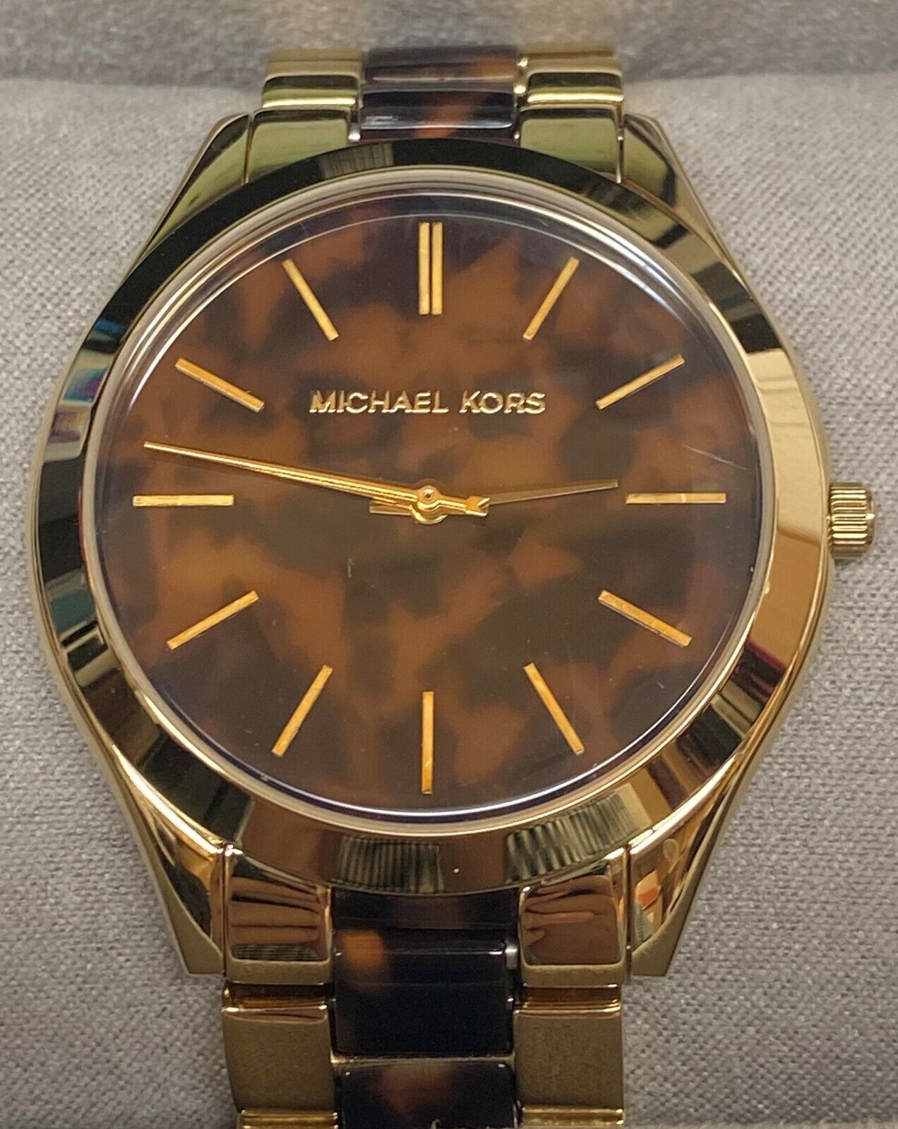  Shop Authentic Michael Kors Slim Runway Tortoise Shell Dial Two Tone Steel Strap Watch for Women - MK4284 - Luxxuri
