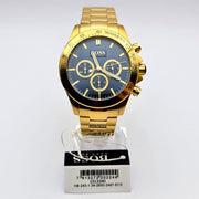  Shop Authentic Hugo Boss Ikon Blue Dial Gold Steel Strap Watch for Men - 1513340 - Luxxuri