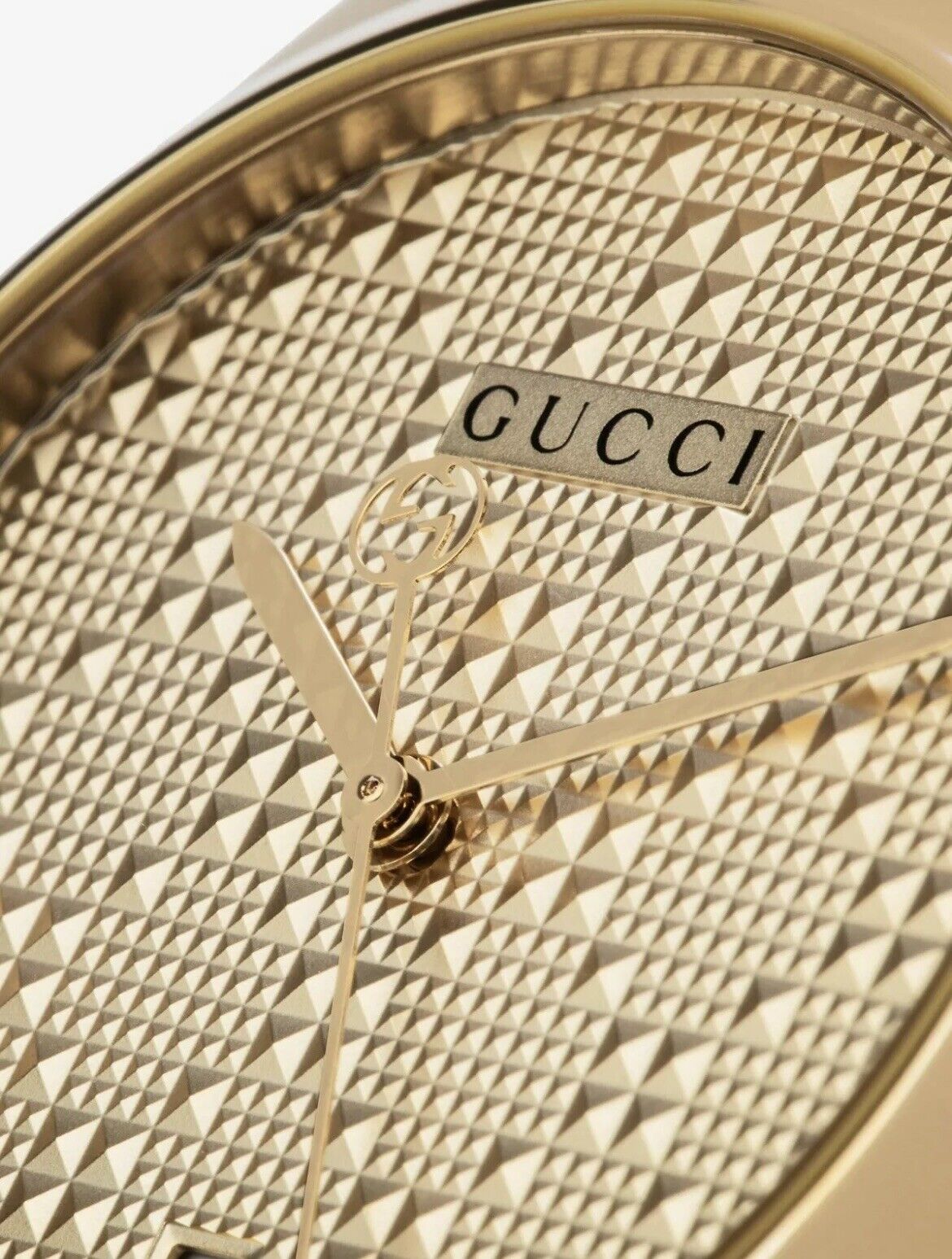  Shop Authentic Gucci G Timeless Gold Dial Gold Steel Strap Watch For Women - YA126553 - Luxxuri