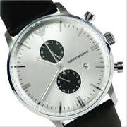  Shop Authentic Emporio Armani Gianni White Dial Black Leather Strap Watch For Men - AR0385 - Luxxuri