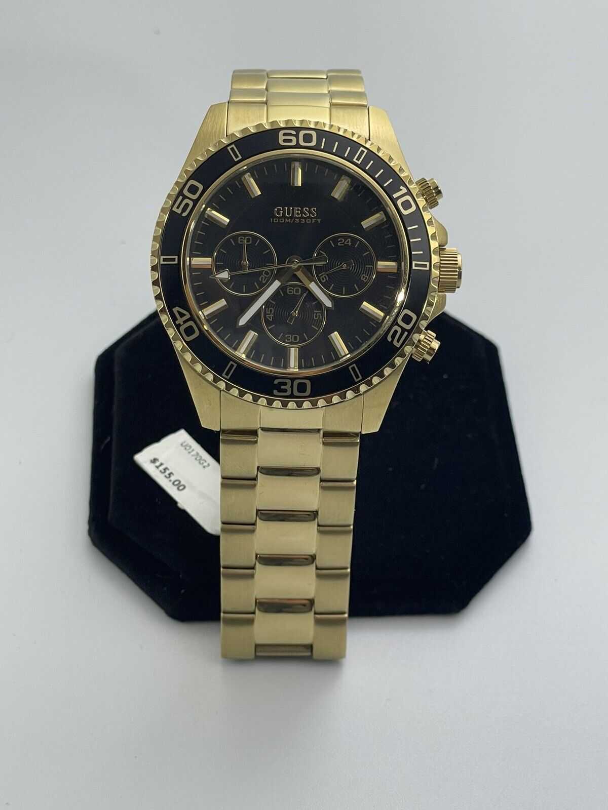  Shop Authentic Guess Chaser Chronograph Black Dial Gold Steel Strap Watch for Men - W0170G2 - Luxxuri