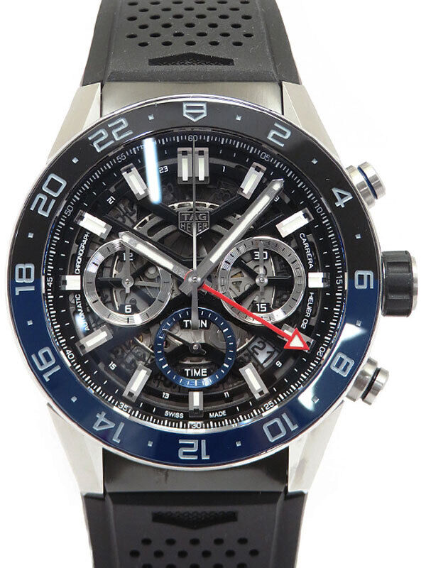  Shop Authentic Tag Heuer Carrera Automatic Chronograph Steel & Ceramic Black Dial Black Rubber Strap Watch for Men - CBG2A1Z.FT6157 - Luxxuri