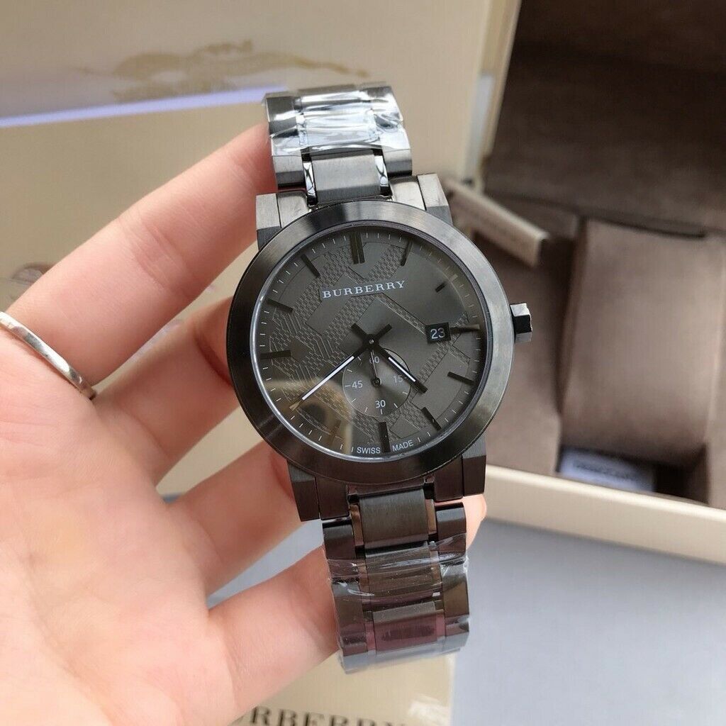  Shop Authentic Burberry The City Black Dial Black Steel Strap Watch for Men - BU9902 - Luxxuri